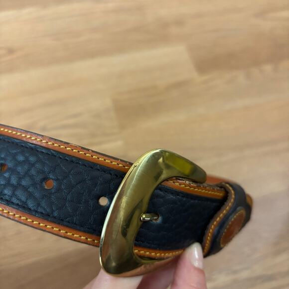 Dooney & Bourke Blue Pebbled Leather Belt Brass Buckle Small 90005 USA Made main image 10
